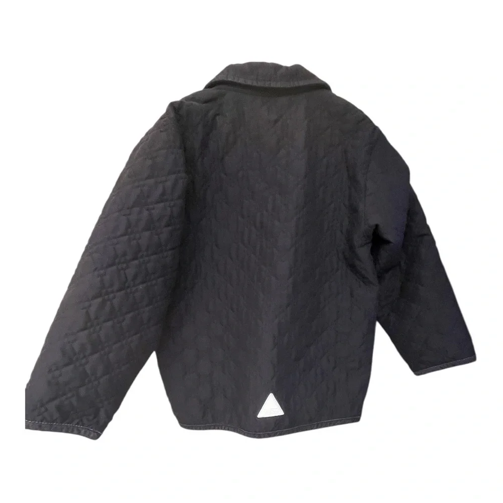 L.L. Bean Girls Quilted‎ Barn Jacket Navy Blue w/ Corduroy Trim M (10–12)
